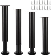 Piedini in metallo per mobili - 8 pezzi - altezza regolabile da 25 a 42 cm - nero - televisori, cassetti per bagno, cassetti per letto