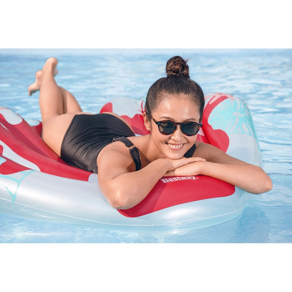 Trade Shop - Materassino Gonfiabile Galleggiante Design Corallo Rosso Piscina Lago Estate 43724 -