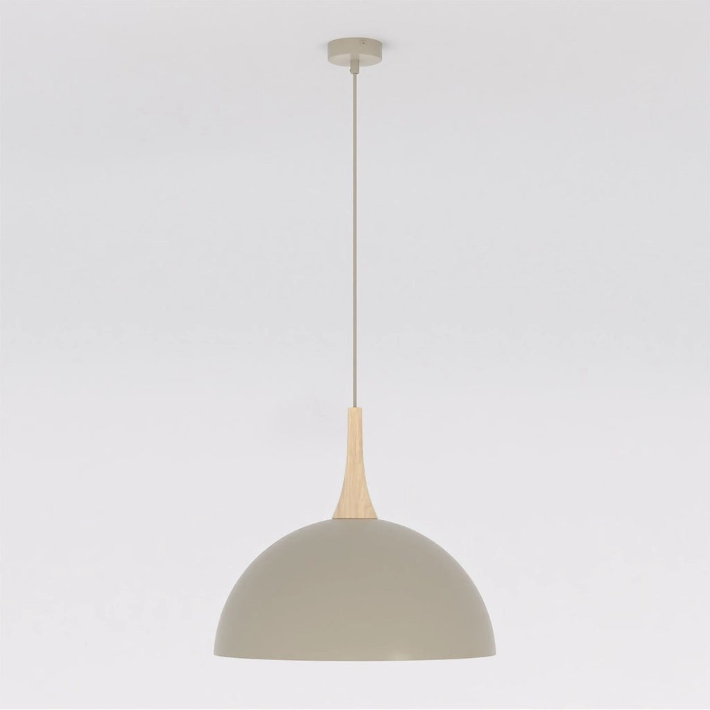 Lampada a sospensione Nautica in acciaio mokka e legno