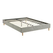 Struttura letto in velluto a coste fini con rete a doghe, 140x190cm,