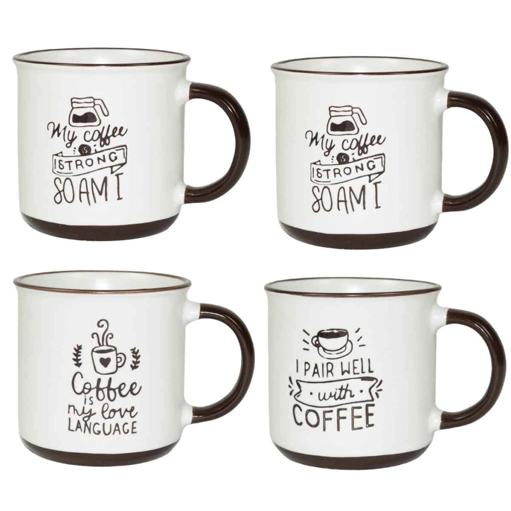 MAURY'S CLASS SET 4 TAZZE DA CAPPUCCINO CAPIENZA 430 CC IN DECORO ASSORTITO