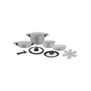 Brunner MOV9984745 Fusion Set Pentole Campeggio 7+1 Alluminio Ceramica Antiaderente Magnetogrip Induzione 3.5 Kg