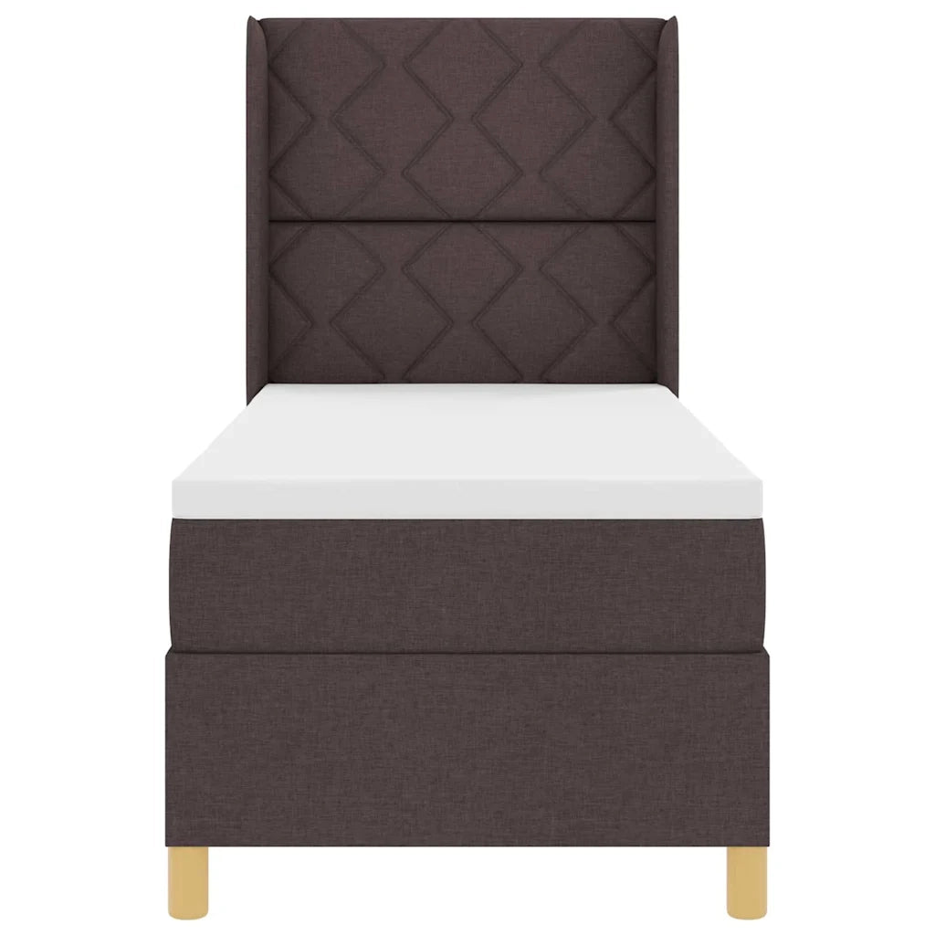 Letto a molle con strisce LED Marrone 80 x 200 cm Tessuto 3343724