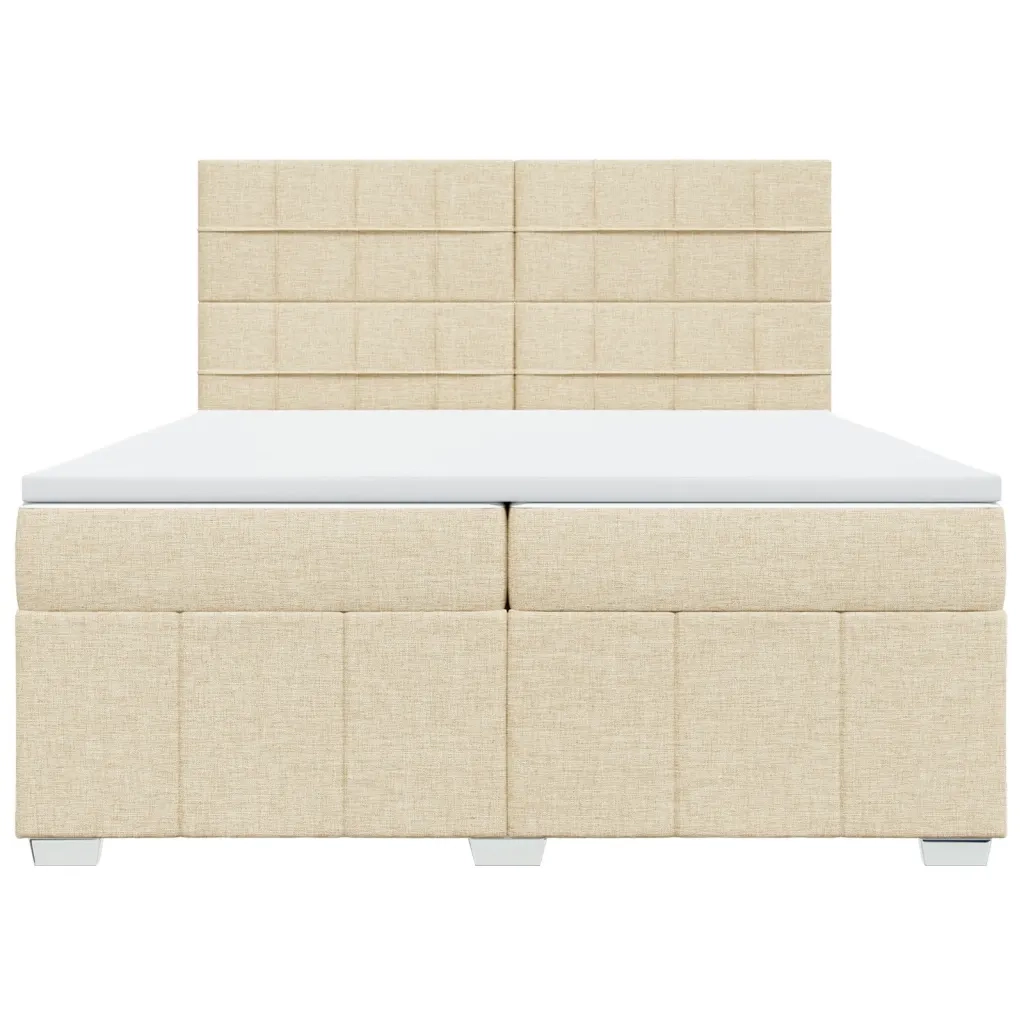 Giroletto a Molle con Materasso Crema 200x200 cm in Tessuto 3291780