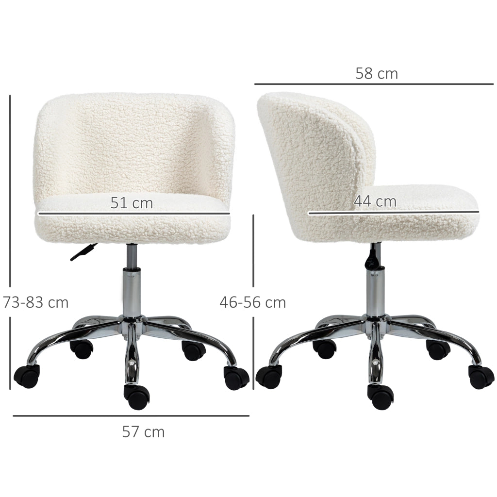 Sedia da ufficio senza braccioli in tessuto altezza regolabile ¨C zephmum ¨C bianco