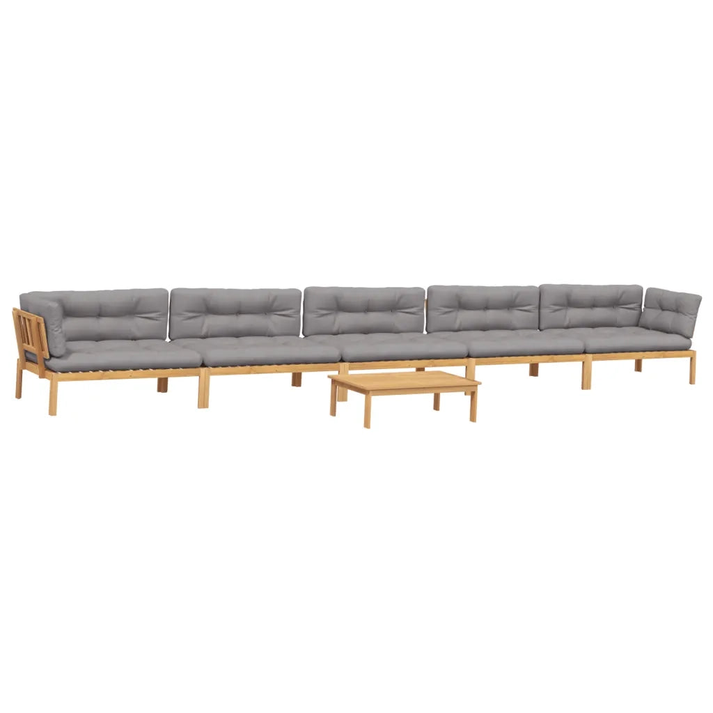 Set Divano Pallet da Giardino 6 pz con Cuscini Massello Acacia 3209404