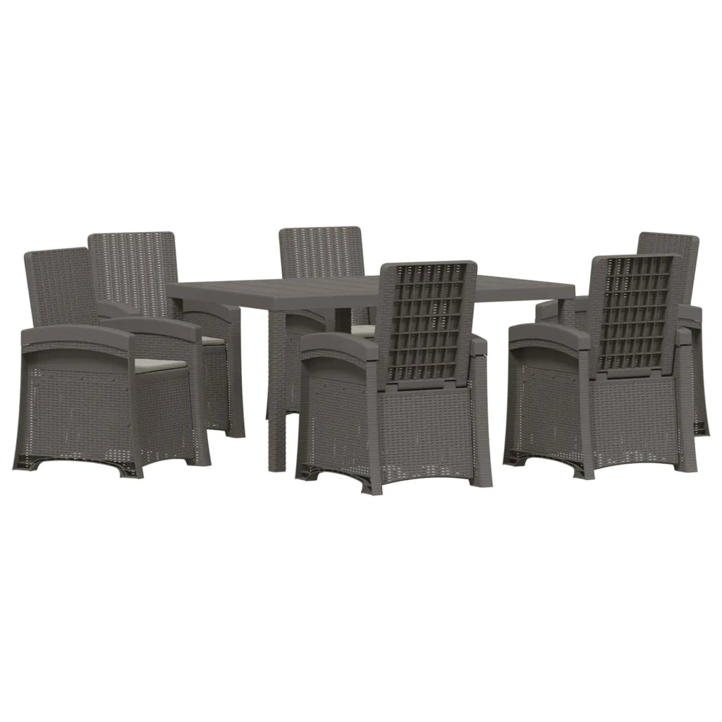 Set da Pranzo per Giardino 7 pz Grigio Chiaro PP 3430150