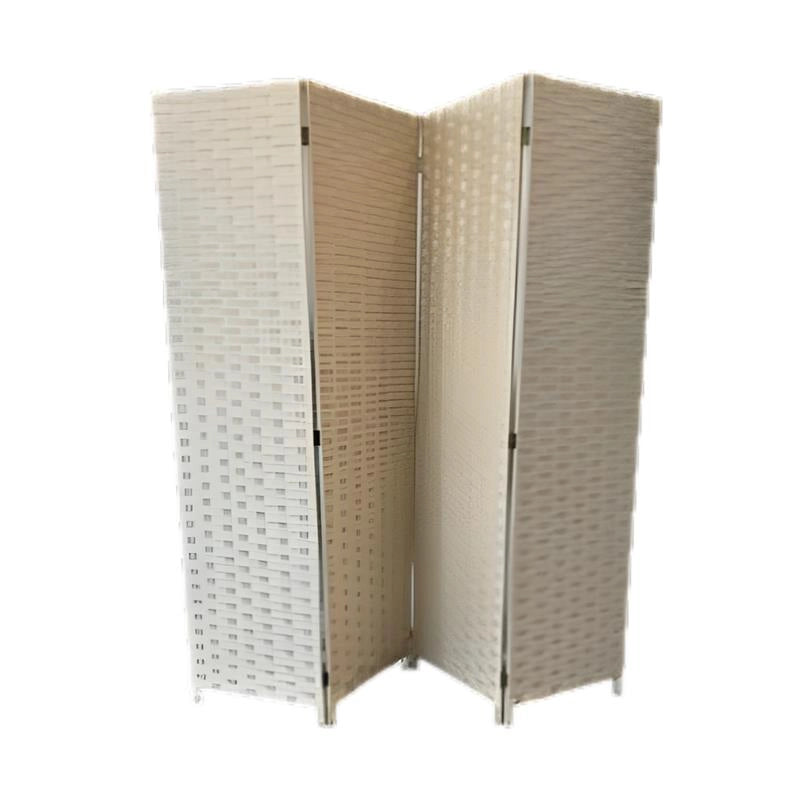 SEPARE' CON QUATTRO PANNELLI IN PLASTICA BEIGE CON STRUTTURA IN LEGNO MISURE: 180X45 CM