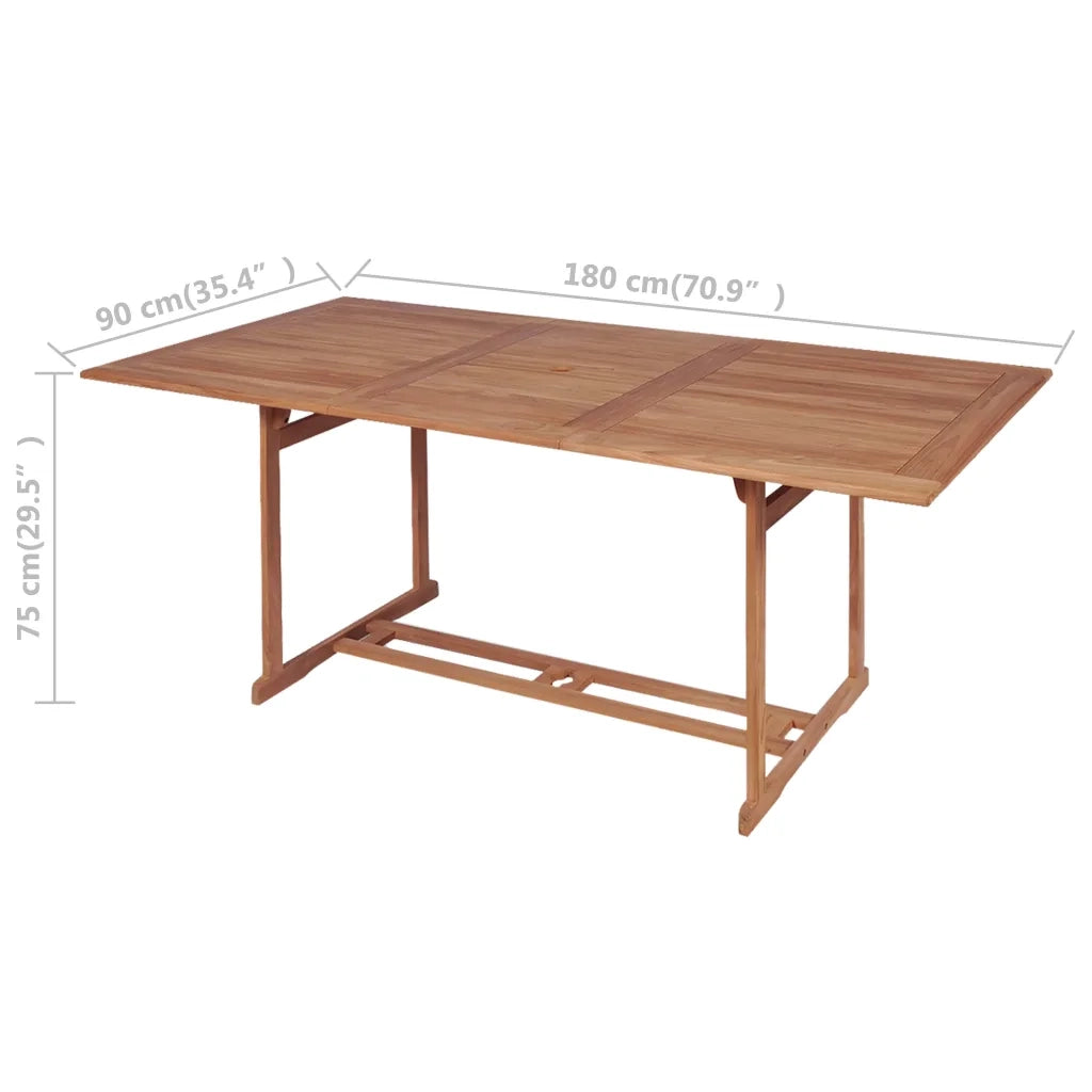 Tavolo da Giardino | Tavolino da esterno 180x90x75 cm in Massello di Teak