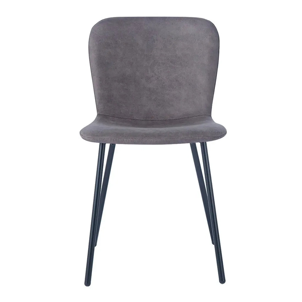 Sedia in pelle PU per sala da pranzo colore taupe. Collezione ALCAN