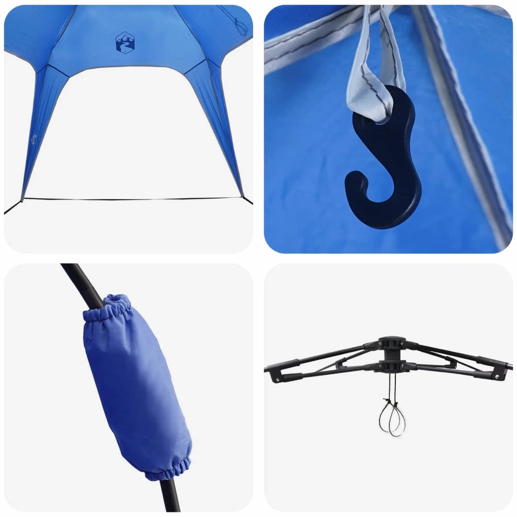 Tenda istantanea per 4 persone con rilascio rapido-Tenda da campeggio Blu Azzurro