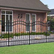 Recinzione da Giardino Kampen con Punta a Lancia Nera 240x125 cm in Acciaio 151086