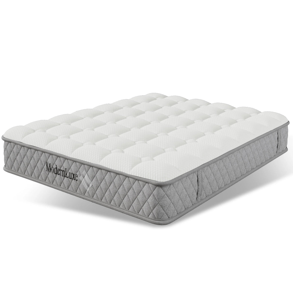 Letto matrimoniale beige 140x200 cm con materasso H3, 4 cassetti e USB-C