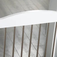 Cancellino per Cani Pieghevole a 3 Pannelli in Legno e Acciaio, 154x30x80 cm, Bianco