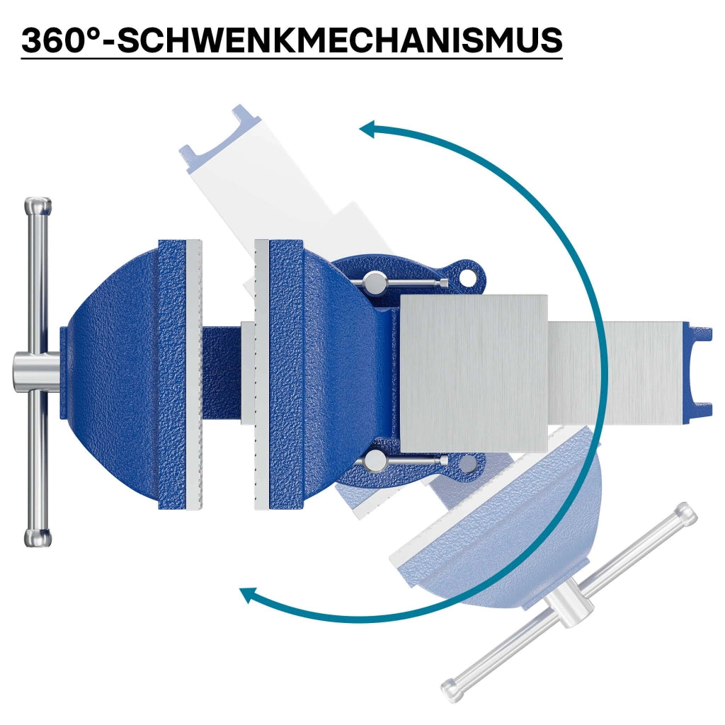 Morsa da banco Heavy Duty 125mm con incudine e ganascia di serraggio per sollecitazioni pesanti