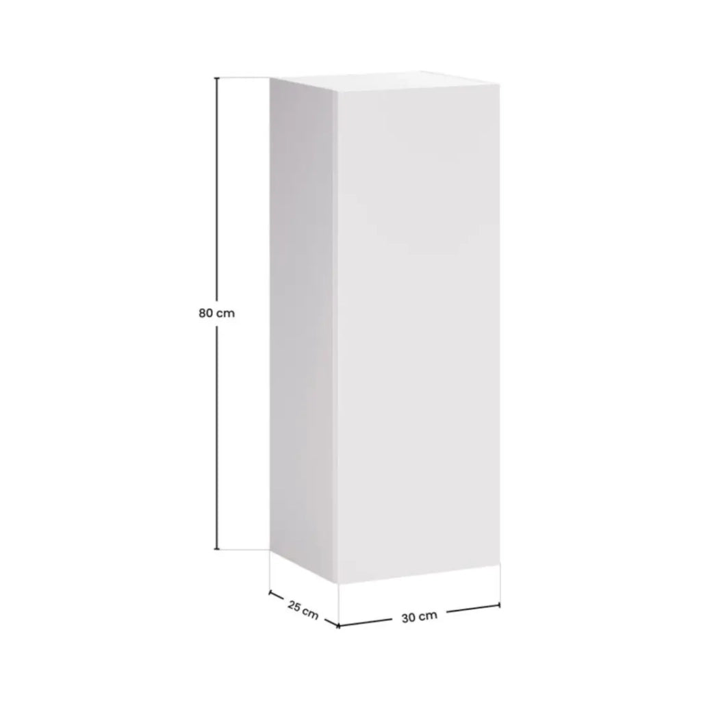 Mobili modulari da parete OSTER 50cm – mobile sospeso bianco opaco con 1 porta e 6 nicchie visibili in rovere chiaro