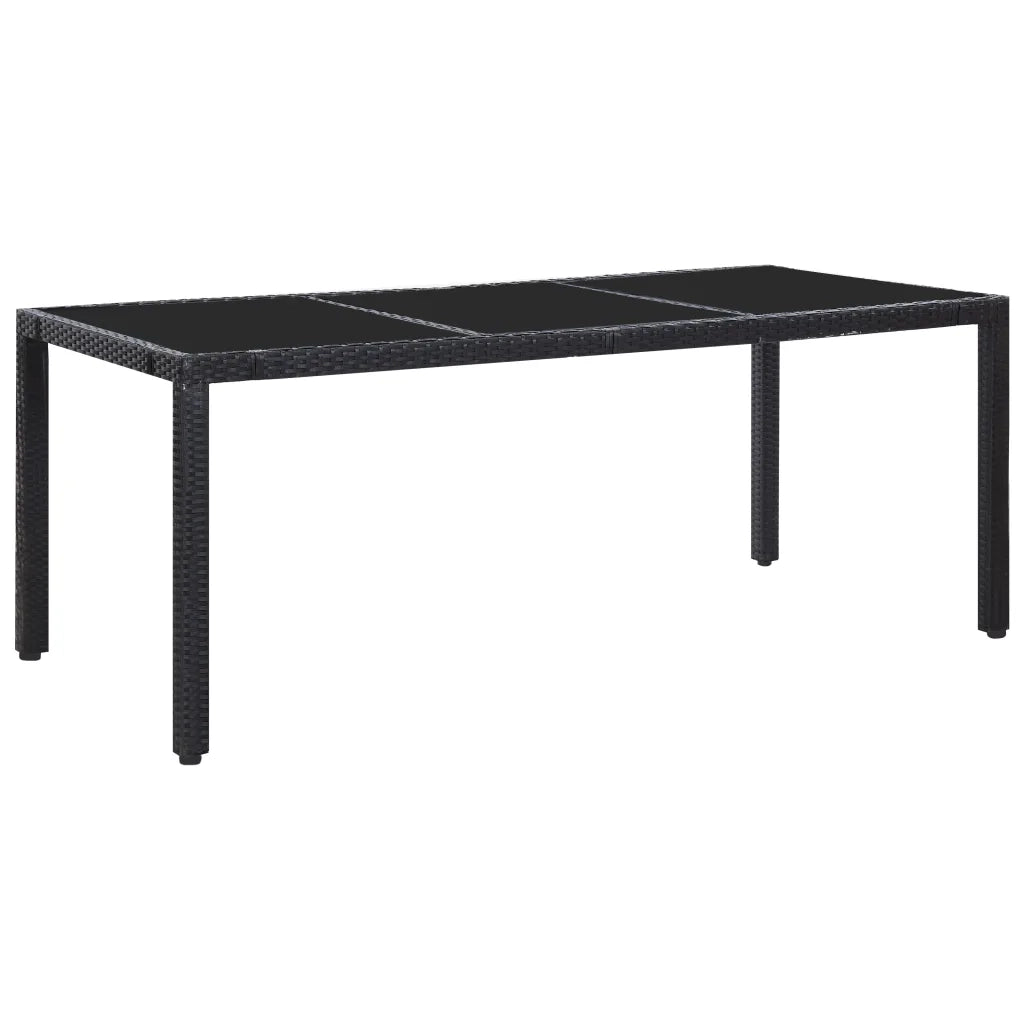 Set da Pranzo per Giardino 9 pz in Polyrattan Nero cod mxl 35122