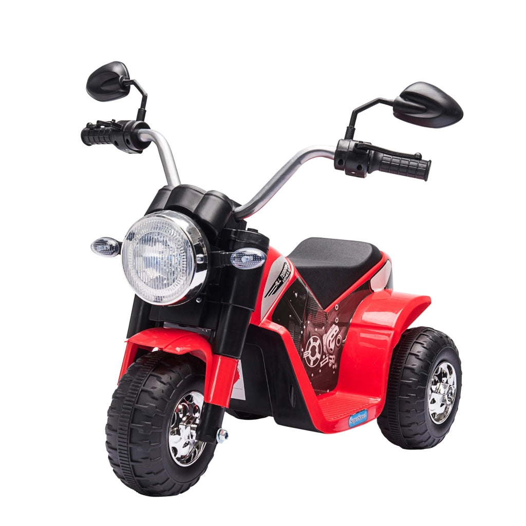 EasyComfort Moto Elettrica per Bambini a 3 Ruote con Luci e Suoni, Batteria Ricaricabile 6V, Velocità 2 km/h, per Bimbi da 18-36 Mesi, 72x57x56cm Rossa