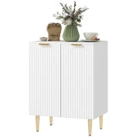 Buffet cucina mobile da stoccaggio con 2 ante ripiano regolabile piedi metallici rialzati 60 x 40 x 80 cm bianco
