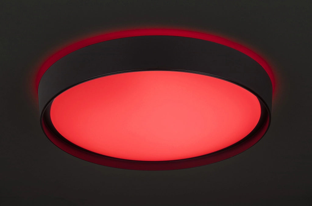 Plafoniera LED RGB con telecomando 50cm 40W nera Rabalux