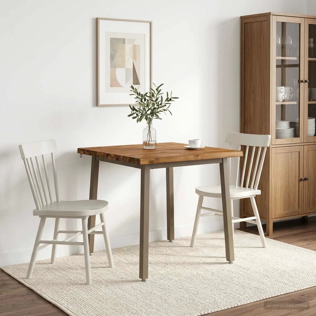 90 x 90 x 75 cm Legno di Acacia Massello Naturale e Caffè 937540
