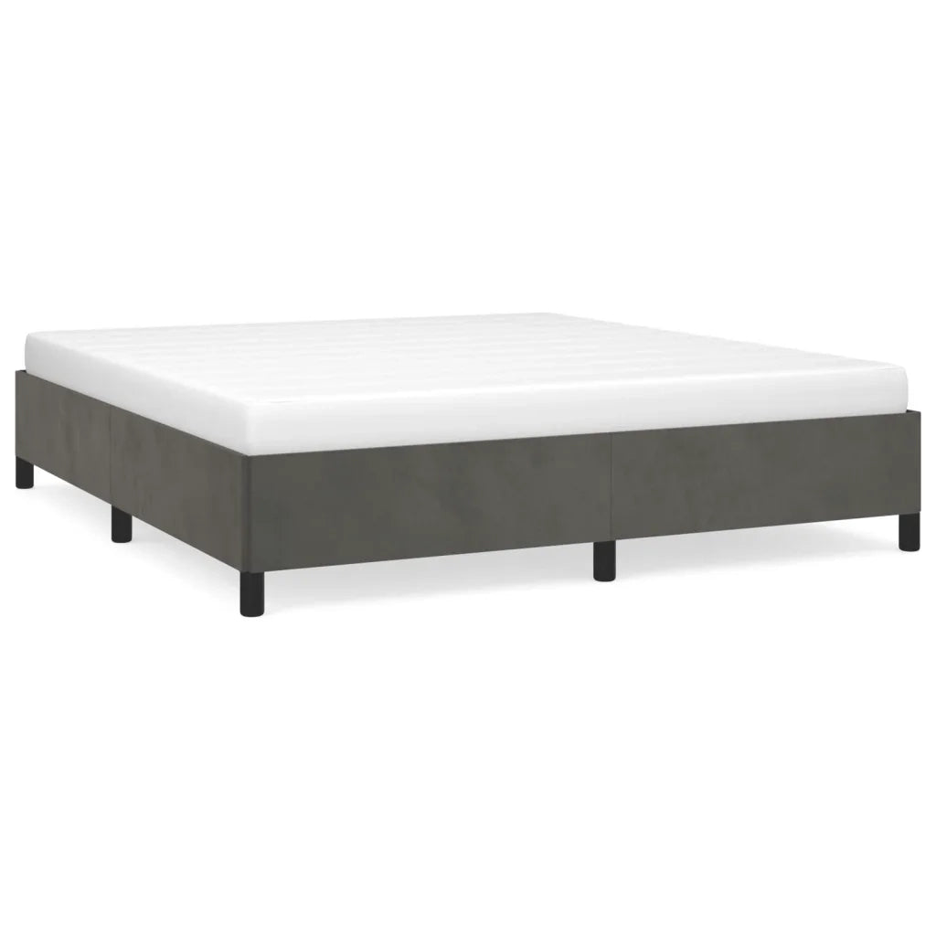 Giroletto senza Materasso Grigio Scuro 180x200 cm Velluto 347337