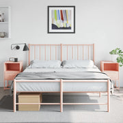 Comodini 2 pz-Set di 2 Tavolino da notte Rosa 36x39x60,5 cm in Acciaio 217076