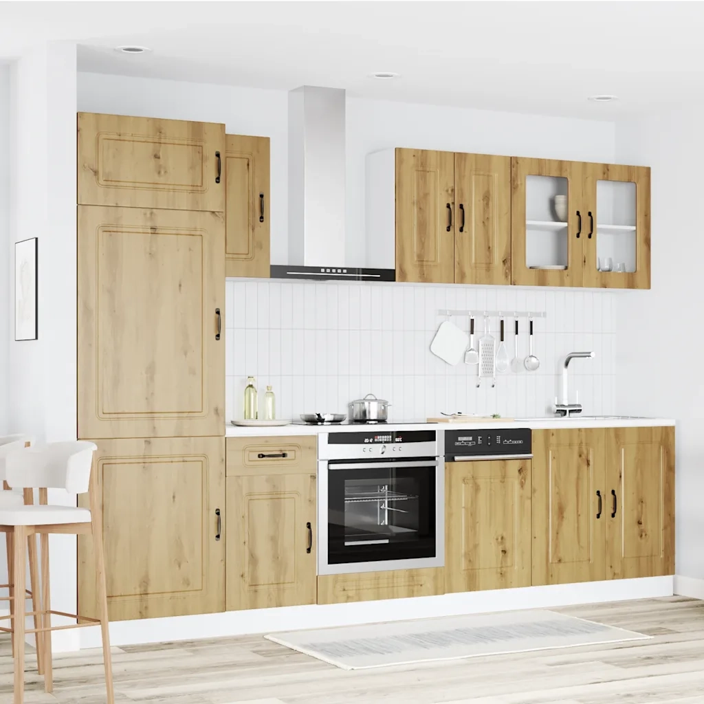 Set Mobili da Cucina 8 pz Kalmar Rovere Artigianale Truciolato 3314800