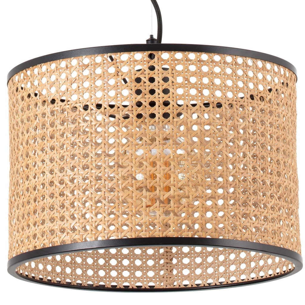 Faro Barcelona 64314-48 - MAMBO 320 Lampada sospensione nera/ratan