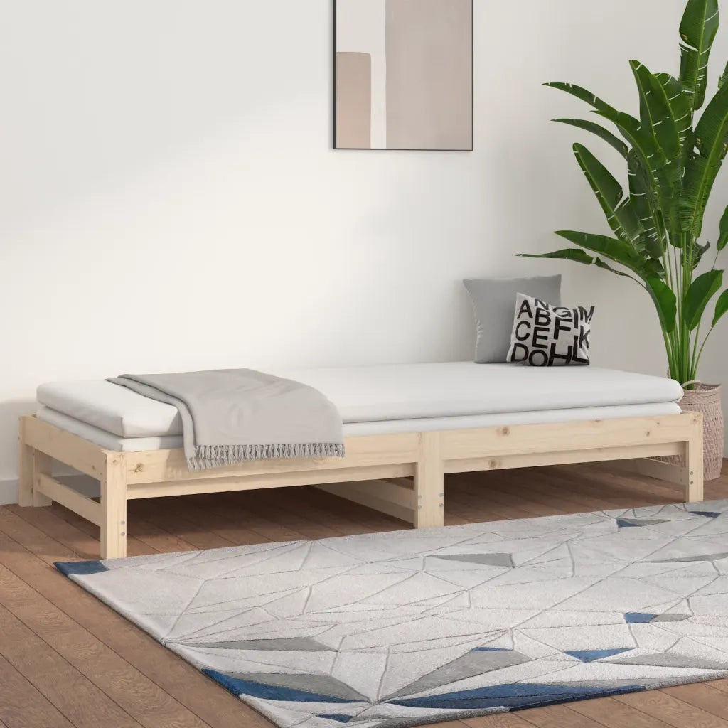 Dormeuse Estraibile 2x(90x190) cm Legno Massello di Pino cod mxl 63802