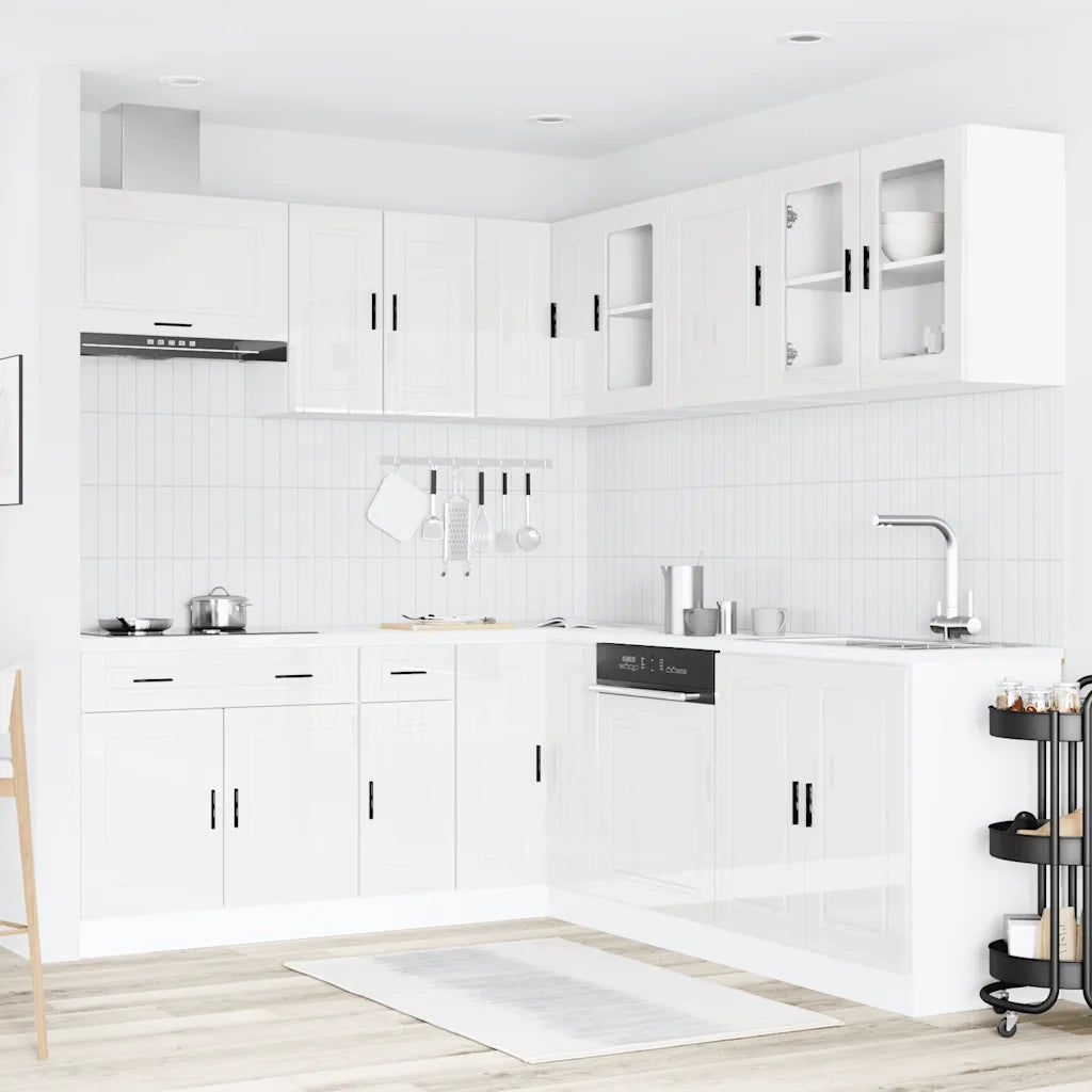 Set Mobili da Cucina 11 pz Porto Bianchi Lucido in Truciolato 3314933