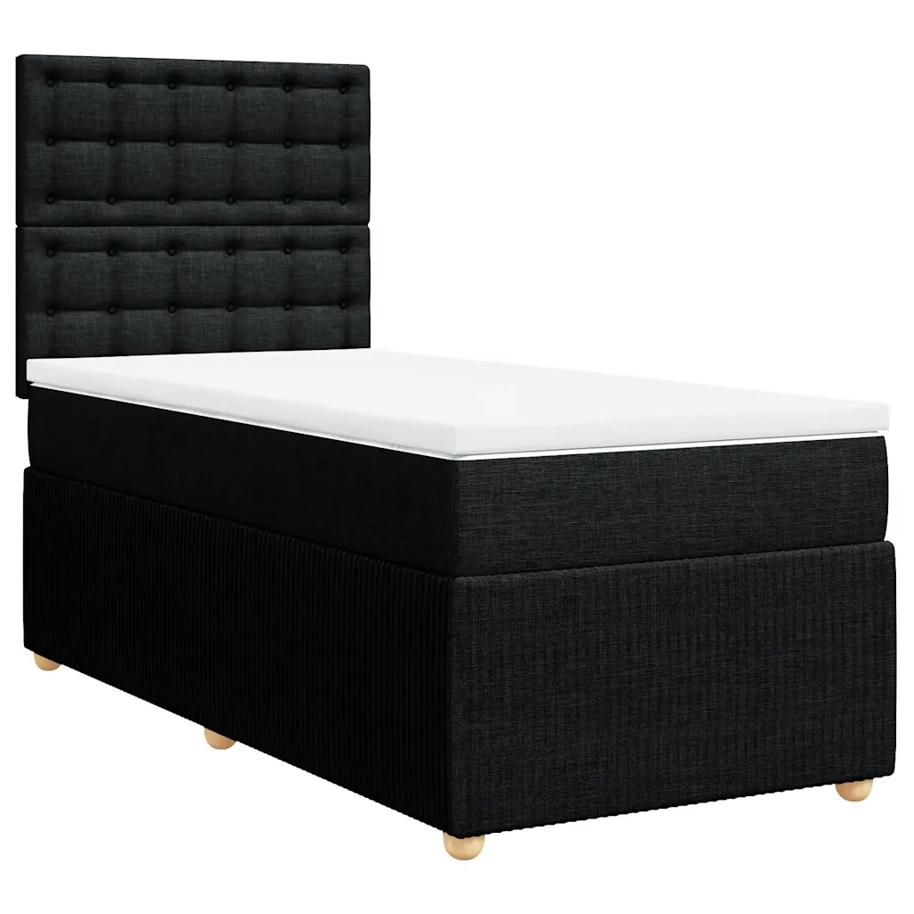 Giroletto a Molle con Materasso Nero 90x200 cm in Tessuto 3291955