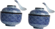 2 set pentole in ceramica - pentola a cotto e pentola a vapore con coperchio giapponese