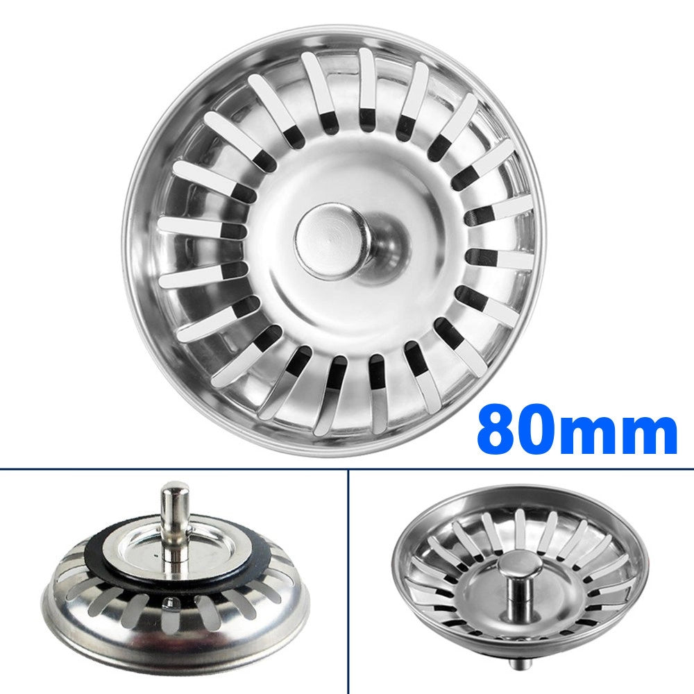Trade Shop - Tappo Lavello 80mm Cucina Ricambio Lavandino Rifiuti Scarico Piletta Universale -