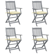 Sedie da Giardino Pieghevoli 4pz con Cuscini in Massello Acacia cod mxl 9935