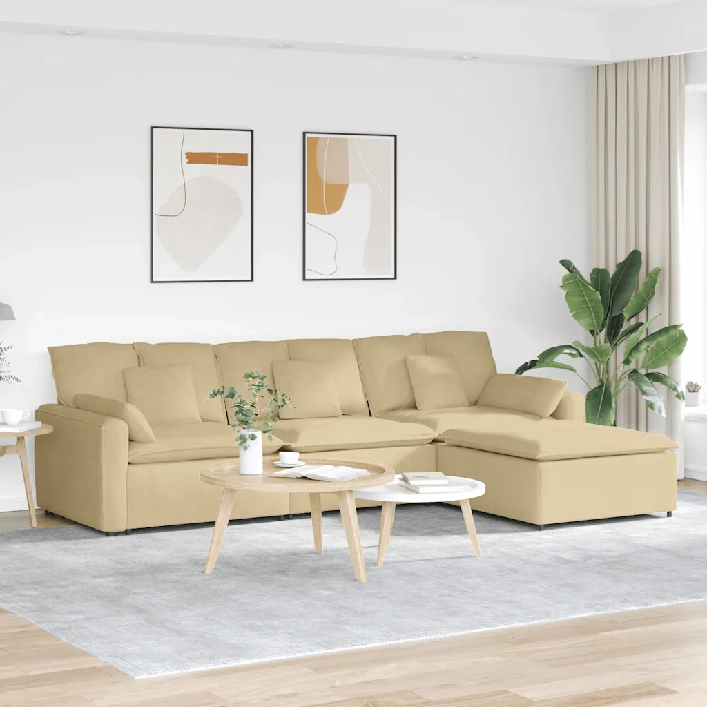 vidaXL Divano Modulare con Poggiapiedi e Cuscini Verde Grigio