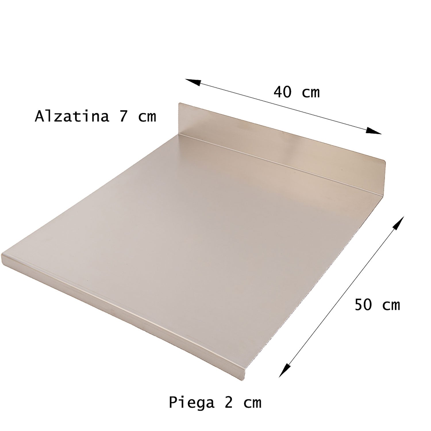 Tagliere Spianatoia per Alimenti Professionale con Alzatina 40x50 AISI 304