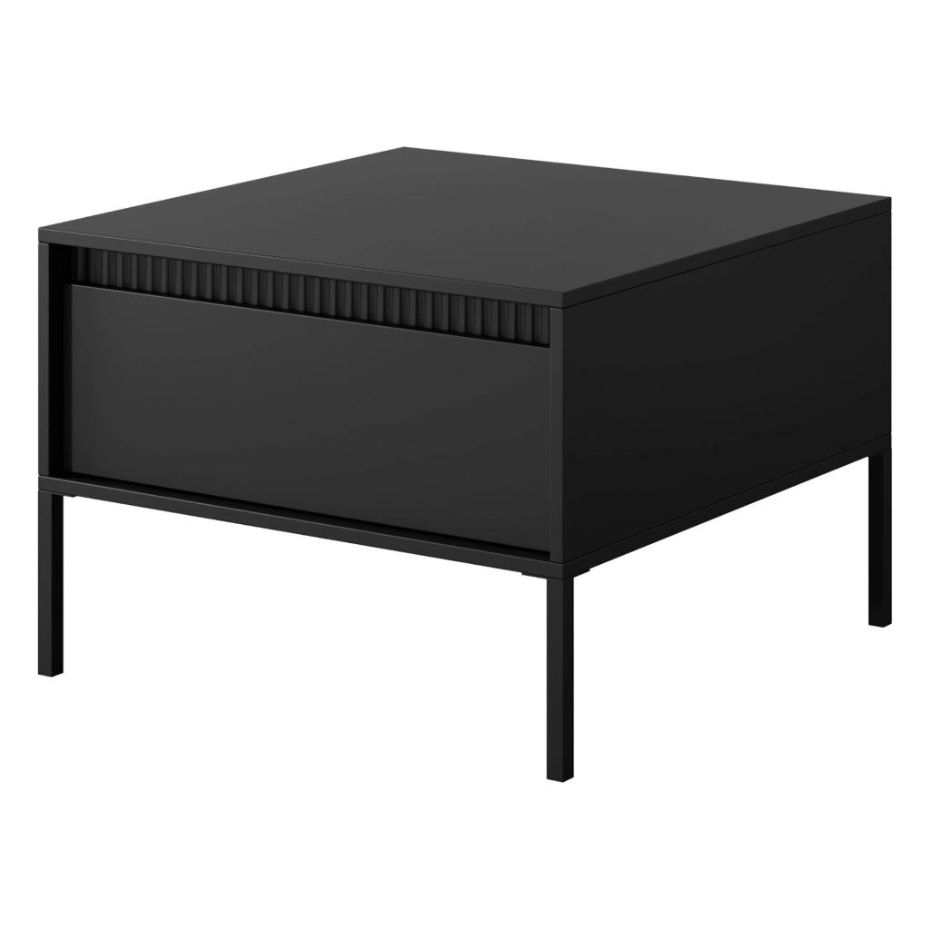 Kasinela, Tavolino da Salotto un Cassetto, 68x48x68h cm Nero