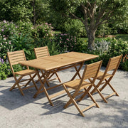 Tavolo pieghevole allungabile Lera (120/160x70x76 cm) in acacia, con estensione, da esterno