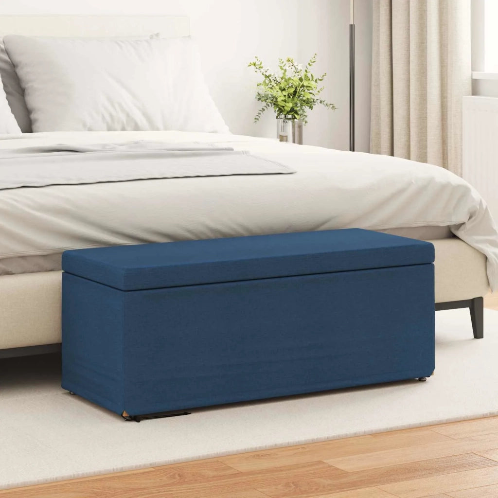 Pouf Blu 101 x 41 x 40 cm Tessuto e Legno Ingegnerizzato