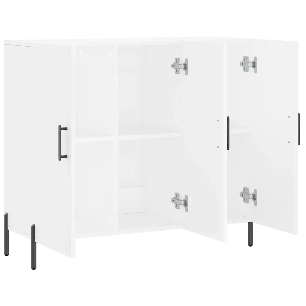 Credenza Bianca 90x34x80 cm in Legno Multistrato