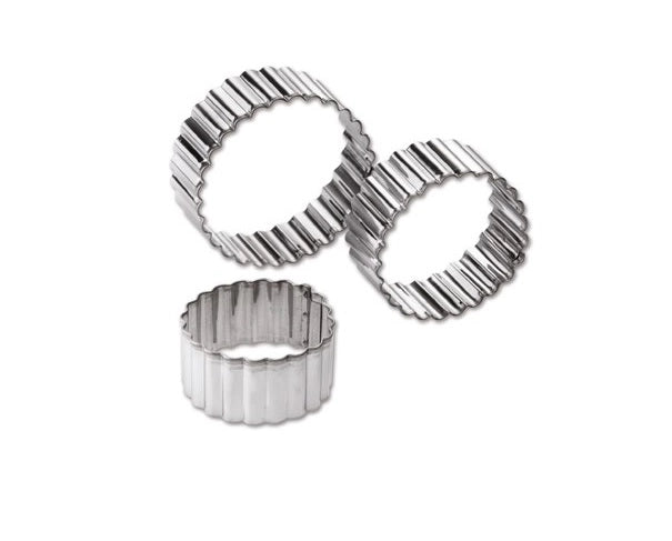 Set 3 Formine Tagliabiscotti in Acciaio Inox Forma Tondo Easy Dolce Ghidini