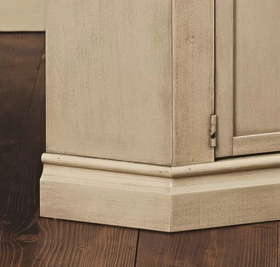 Porta tv 2 in legno shabby ad angolo avorio patinato 70x70x75 - Mobili 2G