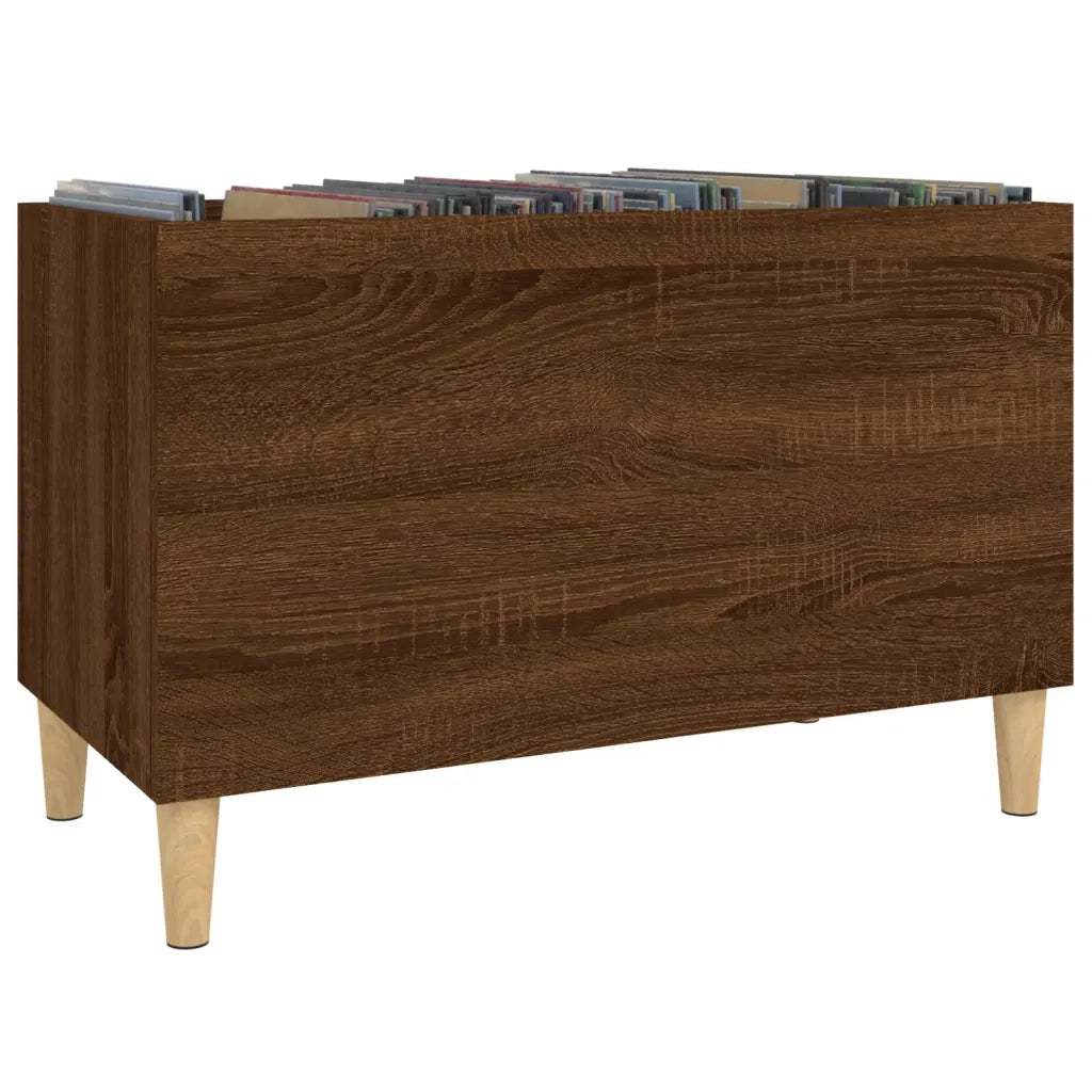 Mobile Porta Dischi Rovere Marrone 74,5x38x48 Legno Multistrato 831964
