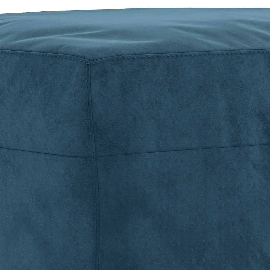 Set di Divani 3 pz con Cuscini Blu in Velluto