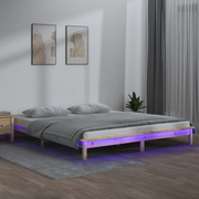 Giroletto con LED-Struttura Letto 160x200 cm in Legno Massello 694953