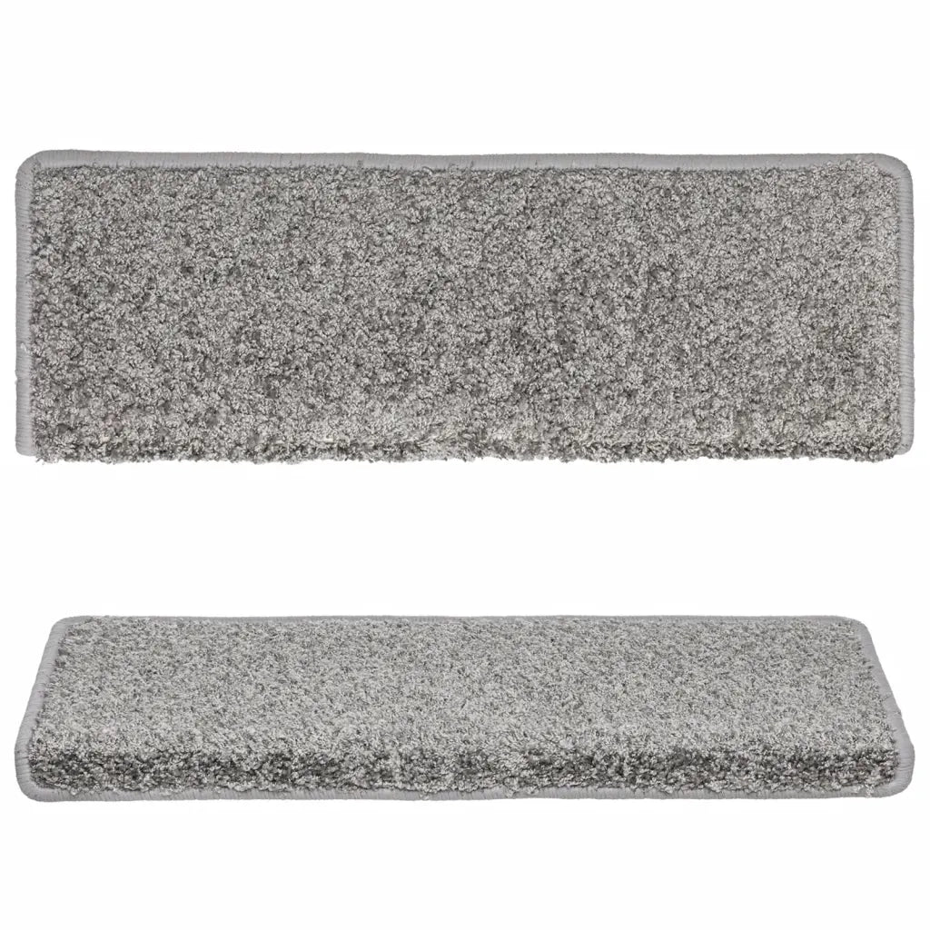 Tappetini per scale 10 pz 65x21x4 cm Grigio Bordo rettangolare 149815
