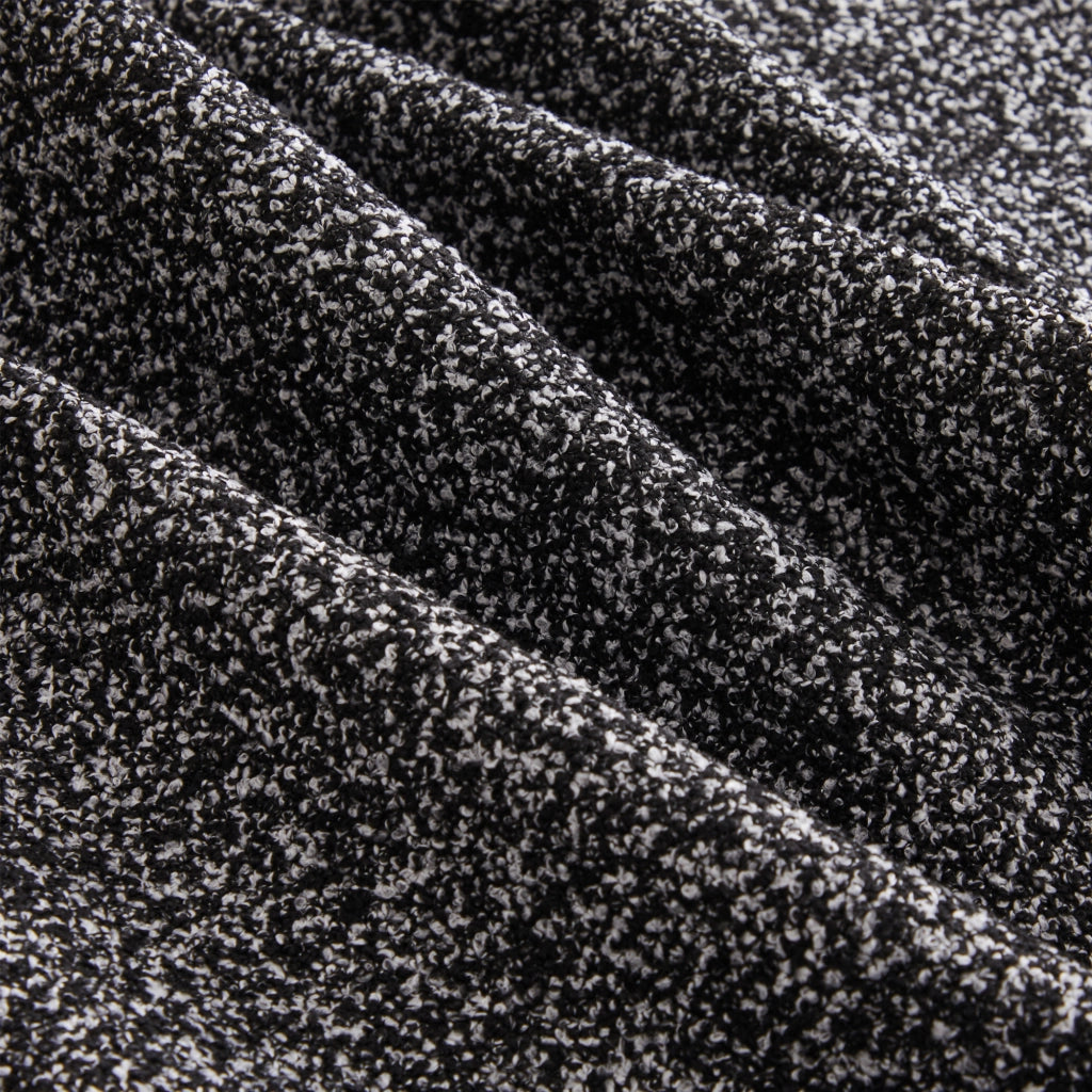 Divano modulare in chenille nero con funzione letto, struttura compressa, senza montaggio, 292 x 165 x 68 cm