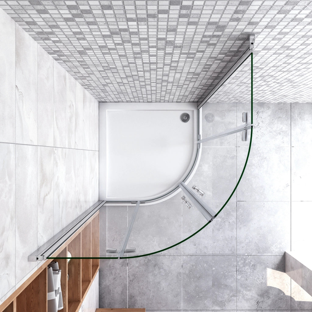80x80x195 cm Box Doccia Semicircolare Porte Battenti e Pieghevoli Vetro Temperato 6mm Anticalcare Trasparente Cromo Piatto Doccia incluso