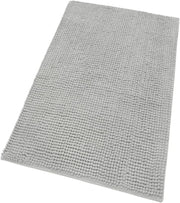 Tappeto Bagno Confortevole Scendiletto 50x80 cm Morbido Antiscivolo Pelo Lungo Grigio Chiaro